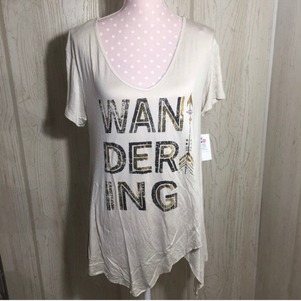Living Doll Cream “Wandering" Screen-print Tee XL - Picture 1 of 4